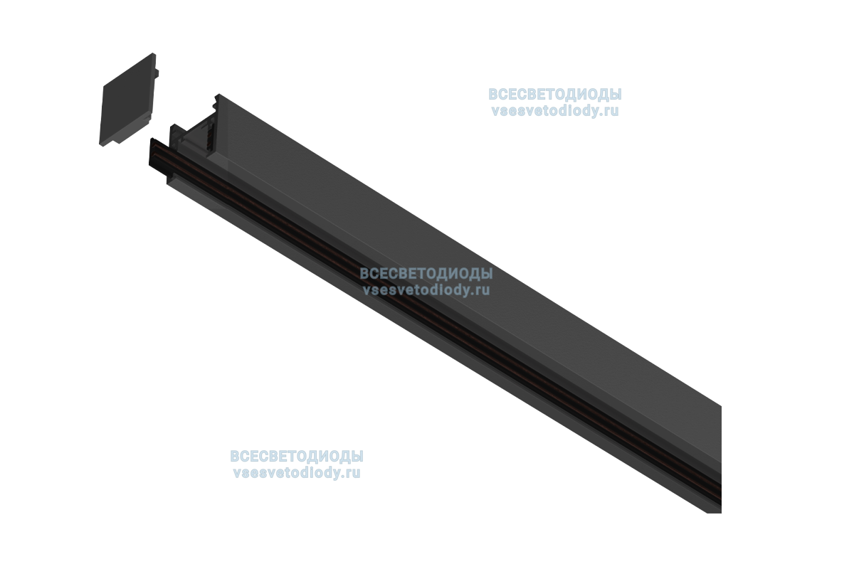 Шинопровод для трековых светильников Т-48 2,5м, черный подвесной